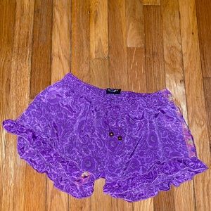 Silk purple shorts